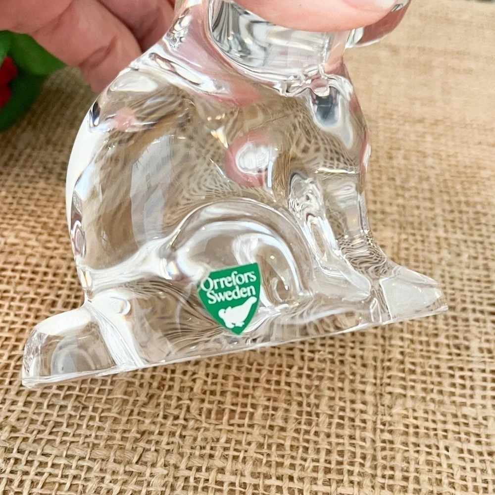 Vintage Orrefors Sweden Crystal Puppy Dog